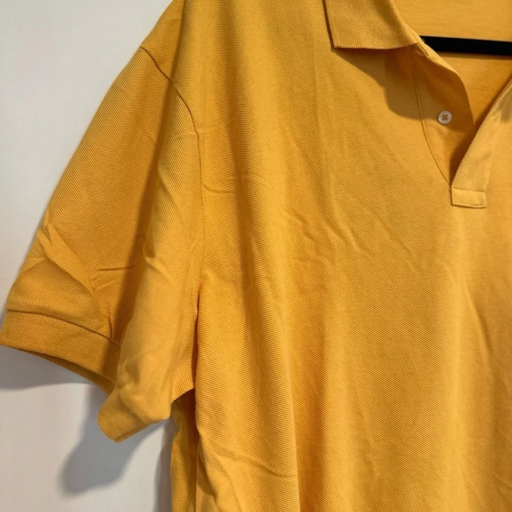 VTG Y2K POLO RALPH LAUREN Sz:XXL Pique Yellow/Orange Cotton Polo Shirt.